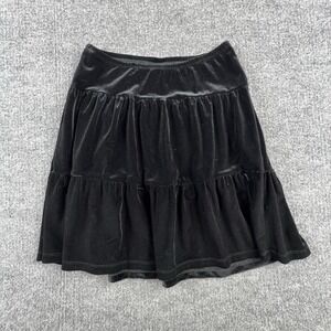 Perfectly Dressed Skirt Girls S 6/6X Black Velour Flare Elastic Waist Ruffle